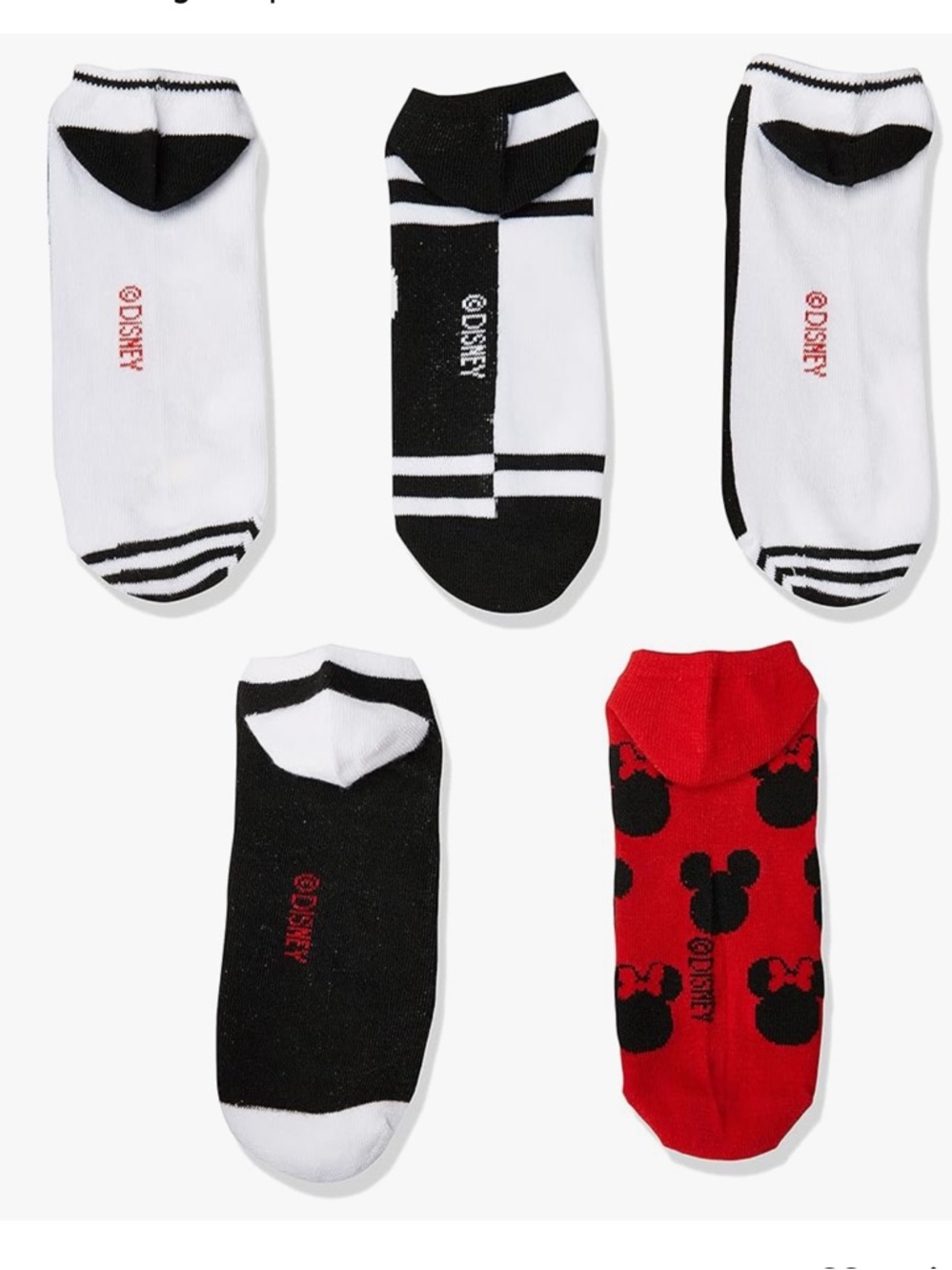Disney Women's Mickey Mouse 5 Pack No Show Socks - Picture 4 of 6